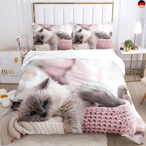 Katzen bettwäsche set 135x200 - bettwäsche,