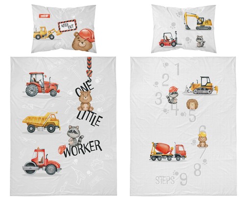 Babybettwäsche 90x120 bagger - babybettwäsche,