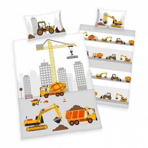 Baustelle bettwäsche flanell - baustelle,